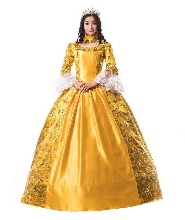 CountryWomen Damen Viktorianisches Langkleid für Partys – Rokoko Maskerade Ballkleid