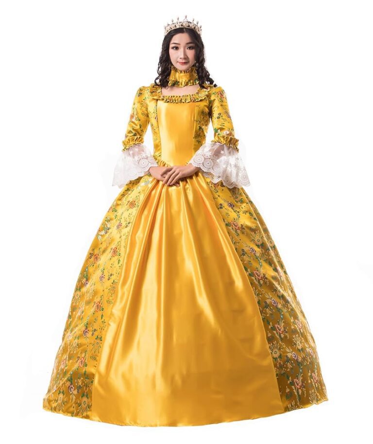 CountryWomen Damen Viktorianisches Langkleid für Partys – Rokoko Maskerade Ballkleid