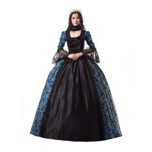 CountryWomen Rokoko-Ballkleid für Frauen des 18. Jahrhunderts – Lange gotische viktorianische Kostüme für Maskenbälle und Themenveranstaltungen