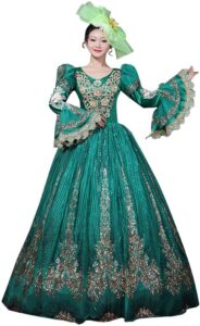 CountryWomen Viktorianisches langes Partykleid für Damen – Rokoko Maskerade Ballkleid