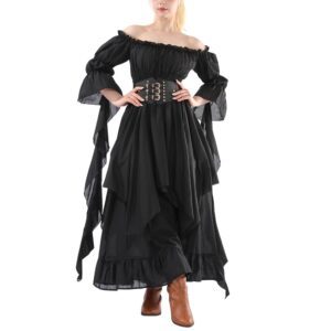 CR ROLECOS Damen Viktorianisches Kleid - Elegantes Renaissance-Gothic Kleid für Frauen, vielseitig einsetzbares Mittelalter Hochzeitskleid
