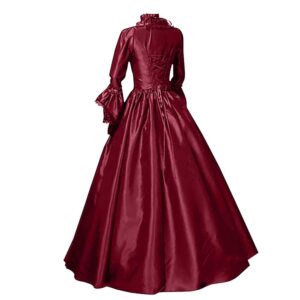 Damen Rokoko Ballkleid im Gothic-Stil – Mittelalterliches Renaissance-Kleid für Damen, Viktorianisch, Irisch, Retro, Vintage, mit Schnürung, ideal für Halloween, Partys,...