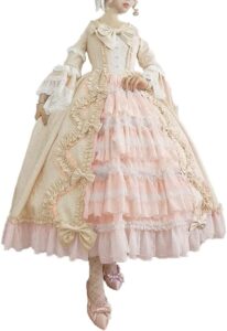 Damen Vintage Rokoko Ballkleid im Mittelalterstil - Lolita Partykleid, Gothic Retro Kleid, viktorianisches Maxikleid für Karneval, Halloween und Prinzessinnenkostüme