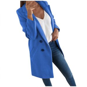 Eleganter langer Wintermantel für Damen aus Wolle – Trenchcoat mit Umlegekragen, schlanker Tweedjacke, langärmliger Windbreaker und warmer Winterjacke für Frauen