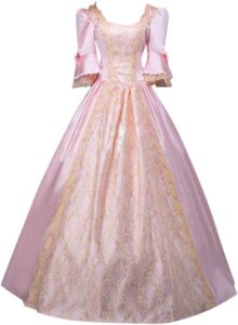 Mittelalterliches Renaissance-Kostüm für Damen – Elegantes Vintage Abendkleid, Gothic Prinzessinnenkleid im Barock- und Rokoko-Stil für Halloween, Karneval und Cosplay