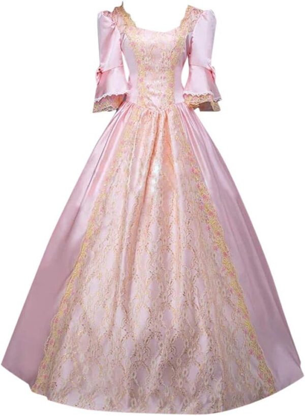 Mittelalterliches Renaissance-Kostüm für Damen – Elegantes Vintage Abendkleid, Gothic Prinzessinnenkleid im Barock- und Rokoko-Stil für Halloween, Karneval und Cosplay