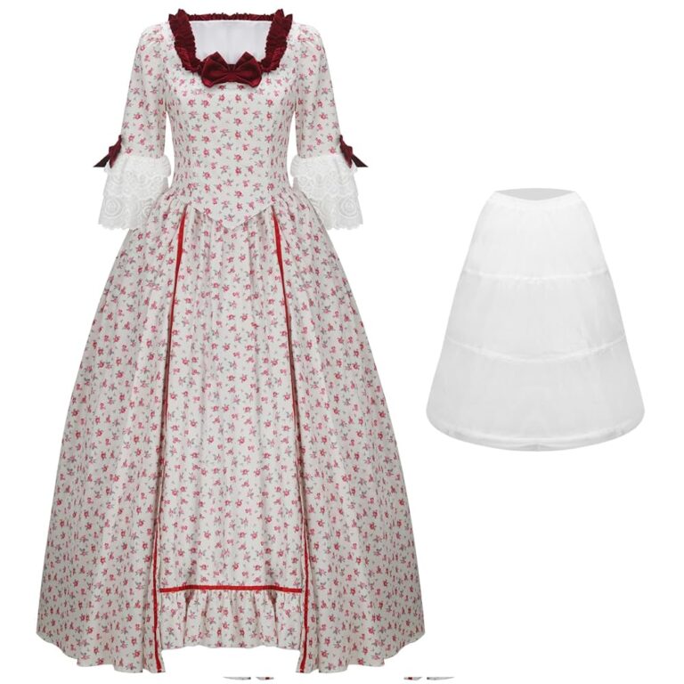 NUWIND Damen Rokoko Ballkleid - Mittelalterliches viktorianisches Kleid, Rococo Kostüm im Retro-Stil mit floralen Motiven, elegantes Cocktail- und Gothic Lolita-Korsett für...