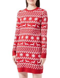 ONLY Damen Onlxmas Schneeflocken Langarmkleid Cs KNT Strickkleid