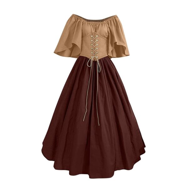tsaChick Damen Sommerkleid Kurzarm Rundhals Vintage Gothic Patchwork Spitze Sexy Neck Kleid &bto393