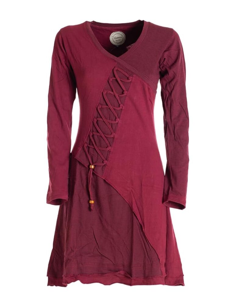 Vishes - Alternative Mode - Asymmetrisches Langarm-Damen-Kleid aus Baumwolle