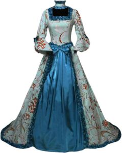 YWBleked Damen Halloween Kostüm im Winter Steampunk Gothic Stil - Mittelalterliches 50er Jahre Vintage Cocktailkleid für Ball, Party und Cosplay - Faschingskostüm