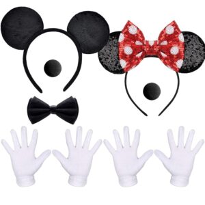 2 Sets Maus Kostüm, Karnevalskostüme für Mickey und Minnie Mouse für Männer und Frauen für Faschings- und Karnevalsmottopartys