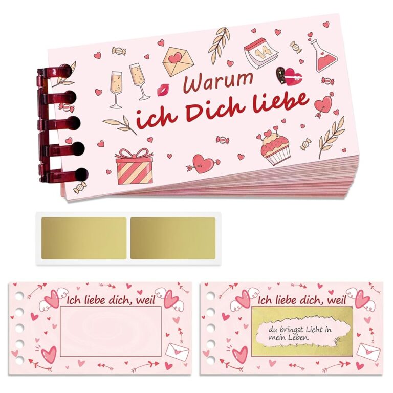 DADAPANGHU Ich liebe dich Rubbelkarten – Valentinstagsgeschenke für Paare, Geschenke für Männer und Frauen, Jahrestagsgeschenke, Valentinskarten und Liebesgeschenke