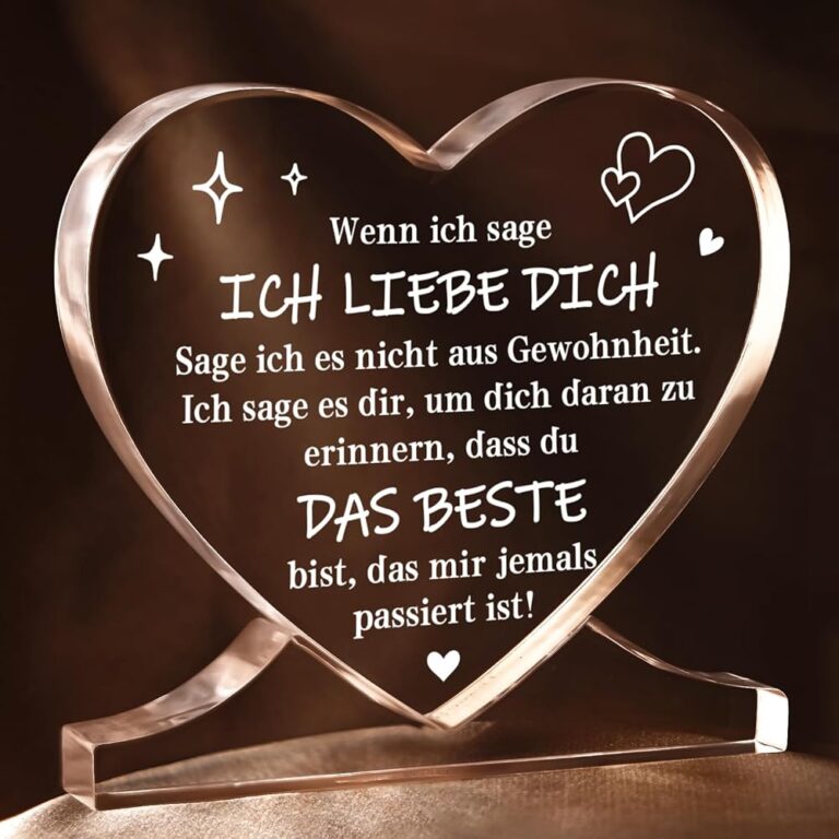 Geschenke zum Jahrestag: Herzförmige Acryl-Dekoration für Zuhause, Liebe für Ihn und Sie, romantische Geschenkidee für Männer anlässlich des Hochzeitstags