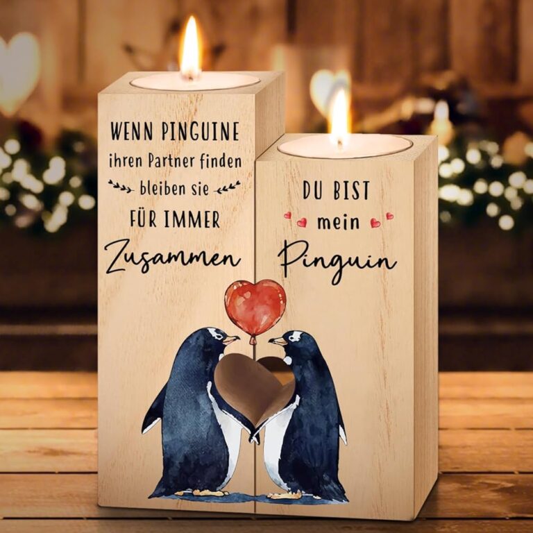 Jahrestagsgeschenk für Paare: Kerzenständer für Freundin, Hochzeitsgeschenk und Valentinstagsgeschenk für Ehefrau oder Ehemann – Romantisches Geschenk zum Jahrestag