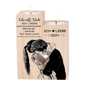 Jahrestagsgeschenk für Paare: Kerzenständer mit 'Ich liebe dich' – ideales Geschenk für Männer und Frauen zu Hochzeitstag oder Weihnachten