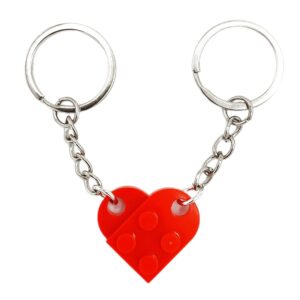 LAC Herz Schlüsselanhänger für Partner - Weihnachtsgeschenk für Ihn und Sie - Jahrestagsgeschenk für Paare (Rot)