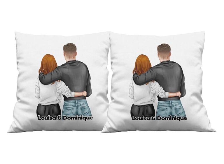 LIEBTASTISCH Personalisierte Liebeskissen - Set mit 2 Pärchenkissen - Ideal für Jahrestag, Valentinstag und Hochzeiten - Perfekt für Paare und ihre Liebsten