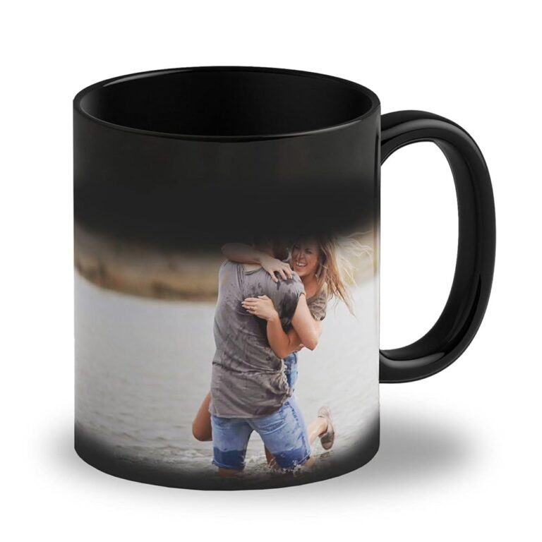 LOOXIS Individuelle Zaubertasse mit Foto und Text – Selbstgestaltete Farbwechseltasse, Magic Mug, 325ml, Keramik mit Thermobeschichtung – Perfekte Geschenkidee für Männer und...
