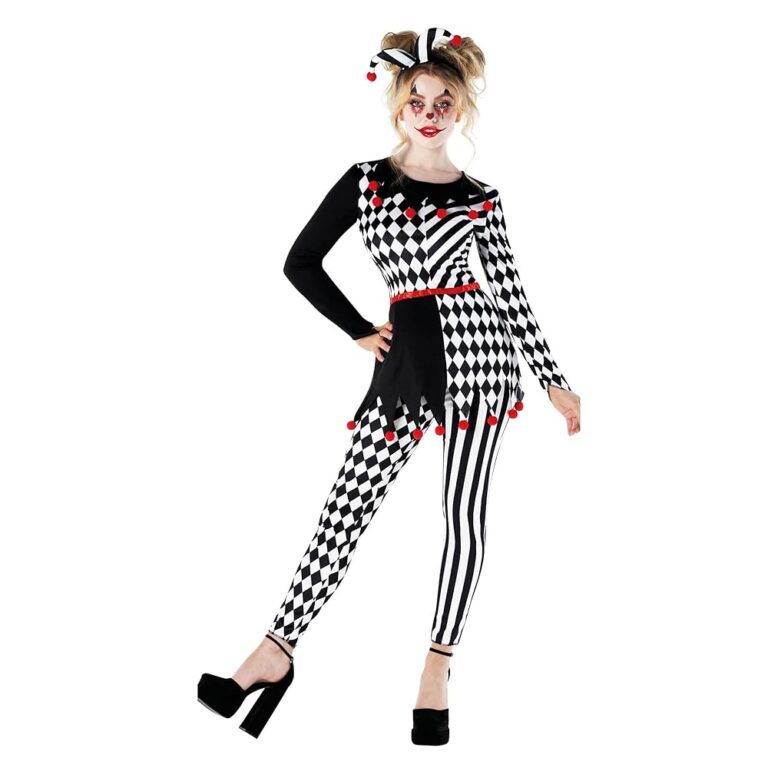 Morph Damen Narrenkostüm, Jester Kostüm für Frauen, Närrin Kostüm, Hofnarr Kostüme für Damen