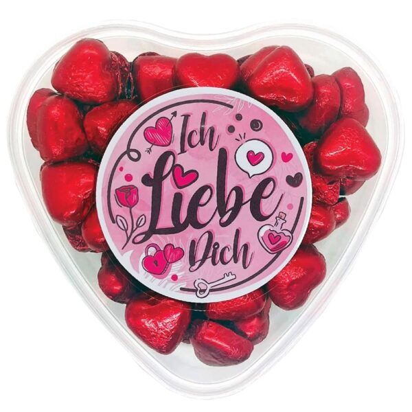OYOY Schokoladen Geschenkset in Herzdose – 500g Schokoherzen 'Ich liebe Dich' für Valentinstag, Muttertag und Geschenke für den Partner