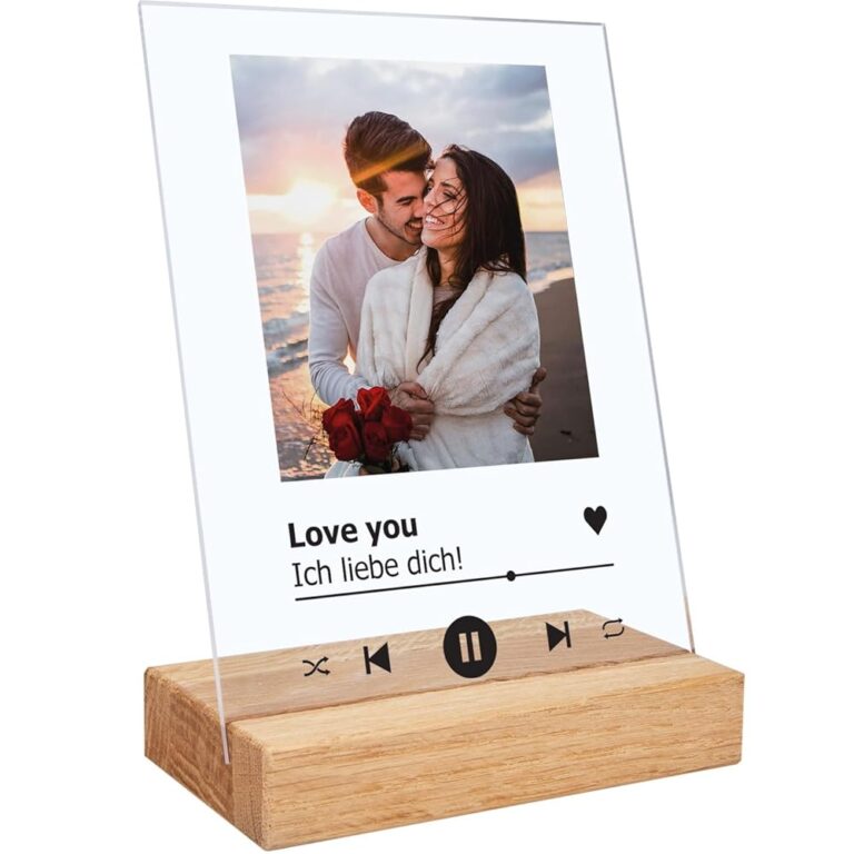 Personalisierte Acrylglas Fotogeschenk mit Song-Cover-Design - Individuelles Geschenk mit eigenem Bild im Spotify Stil für Küche - Fotogeschenke für Männer und Frauen