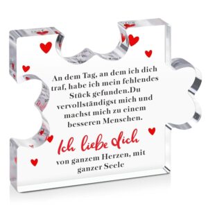 Romantisches Valentinstagsgeschenk für Sie und Ihn: Graviertes Acrylblock-Puzzle für Frauen und Freundinnen – ideale Valentinstags- und Geburtstagsgeschenke