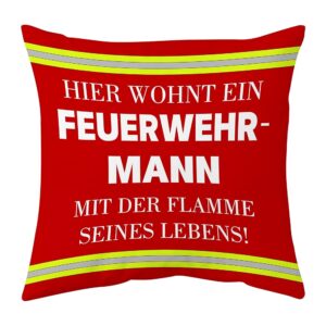 Shoppawhile Feuerwehrgeschenke für Männer – Lustiger Kissenbezug 45x45 cm für Erwachsene zum Geburtstag