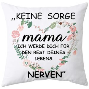 Shoppawhile Kissenbezug 45x45cm in Weiß - Geschenke für Mama zum Geburtstag, Muttertag und Weihnachten