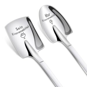 Tulolvae Valentinstagsgeschenk für Paare: 2 gravierte Eislöffel – Persönliche Eiscremelöffel für ihn und sie, ideale Hochzeitsgeschenke, Geburtstags- und Jahrestagsgeschenke,...