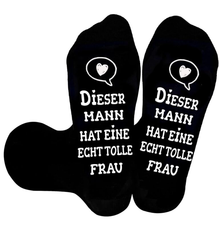 UEOTO Hochzeitstag Geschenke für Paare: Lustige Socken mit Spruch – Originelle Geschenkidee für Valentinstag und Jahrestag für Frauen und Männer