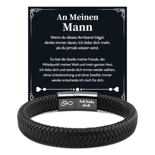VU100 Ich Liebe Dich Geschenke für Männer: Graviertes Lederarmband für Sohn/Mann - Perfektes Geburtstags- und Weihnachtsgeschenk für Freund, Ehemann oder Sohn, ideal für...