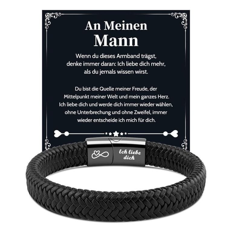VU100 Ich Liebe Dich Geschenke für Männer: Graviertes Lederarmband für Sohn/Mann - Perfektes Geburtstags- und Weihnachtsgeschenk für Freund, Ehemann oder Sohn, ideal für...