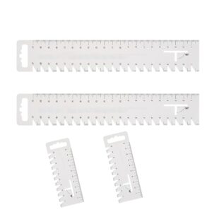 4-teiliges Set Nählineale, Handmaß, Schneiderlineal, Patchworklineal, Bügellineal – Zubehör für Nähprojekte zu Hause (21 cm + 10 cm)