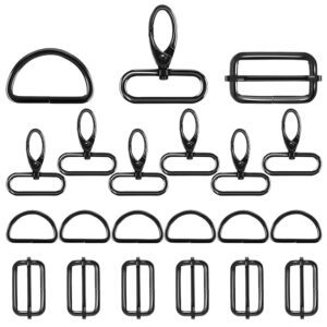 Alethron Karabinerhaken mit Drehgelenk – 18 Stück Metall Schlüsselanhänger D-Ring Taschenzubehör für Nähprojekte und DIY-Taschen