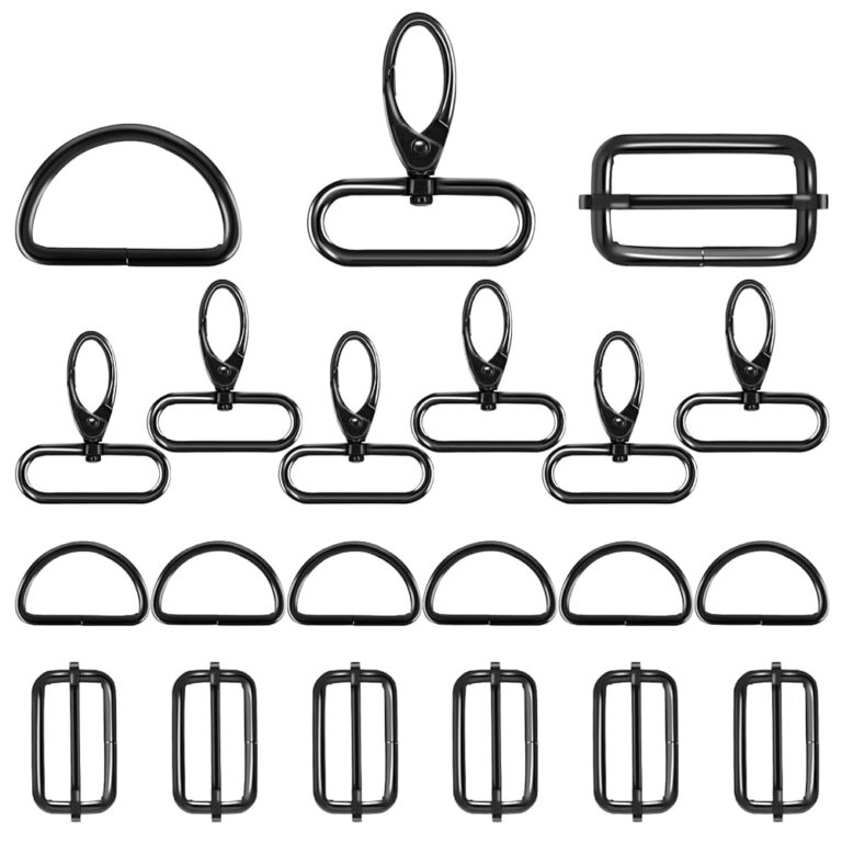 Alethron Karabinerhaken mit Drehgelenk – 18 Stück Metall Schlüsselanhänger D-Ring Taschenzubehör für Nähprojekte und DIY-Taschen
