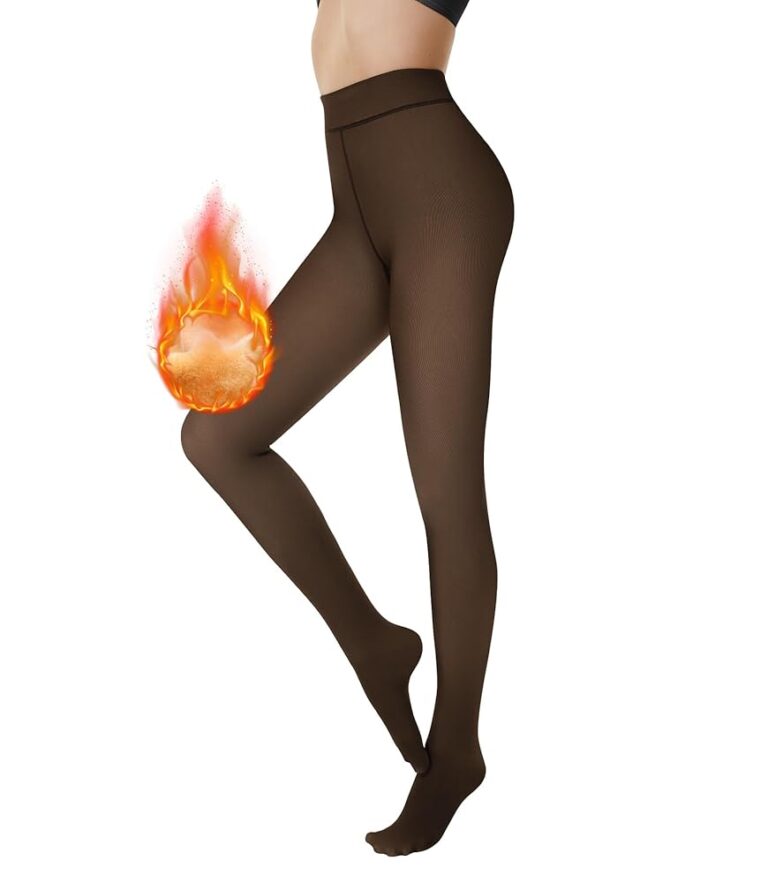AMIYOYO Damen Thermo-Strumpfhose - Gefütterte Fleece Leggings, warme High Waist Pantyhose, blickdicht für den Winter