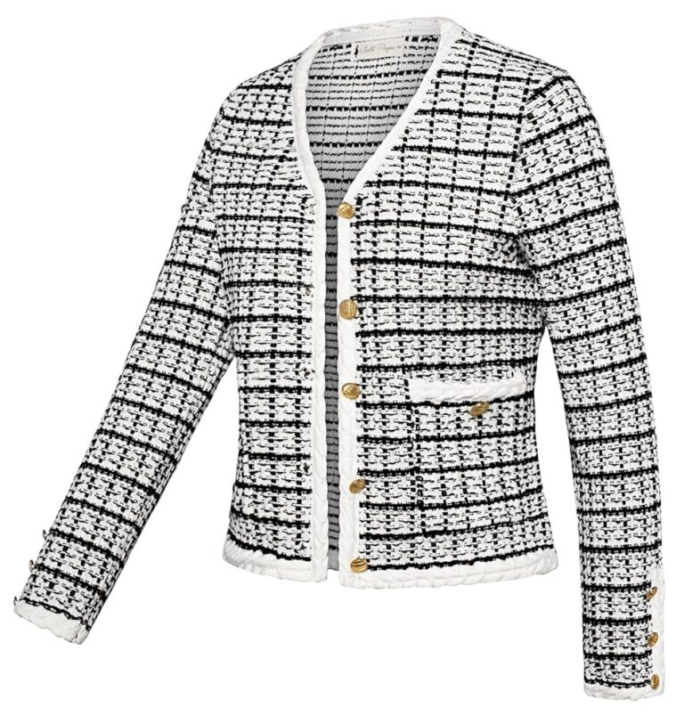 Belle Poque Damen Vintage Cardigan mit V-Ausschnitt, langen Ärmeln und Taschen