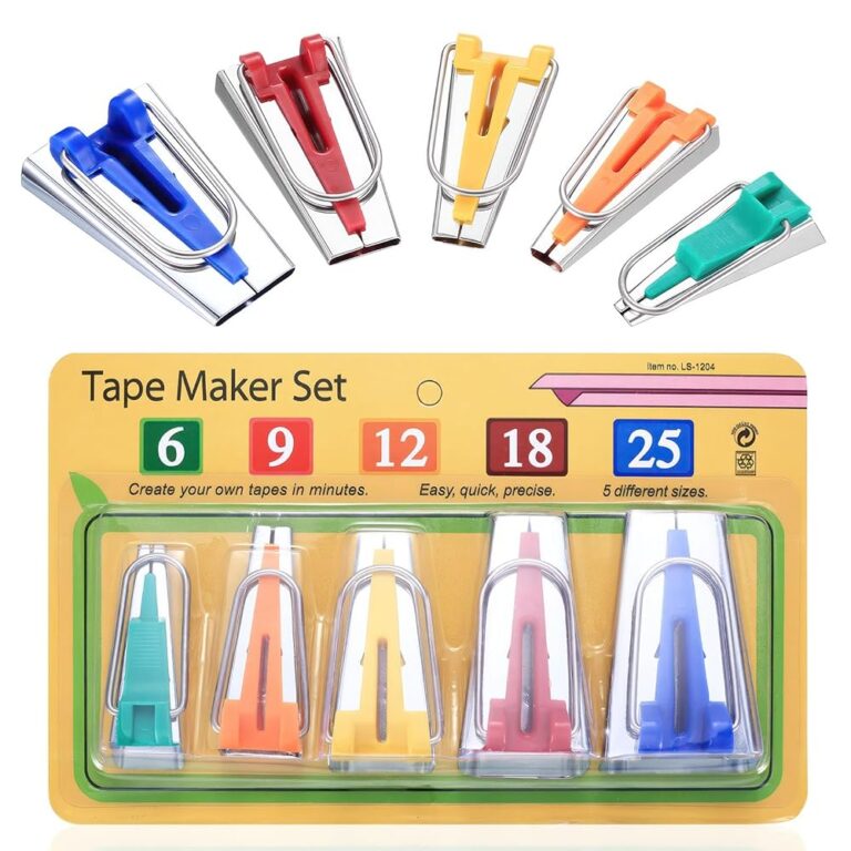 BieMian 5-teiliges Set für Schrägbandformer, Schrägbandmacher, Werkzeug für Stoffschrägbänder, Nähzubehör für Quilting, Tape Maker Set für DIY-Nähprojekte, 6 mm, 9 mm,