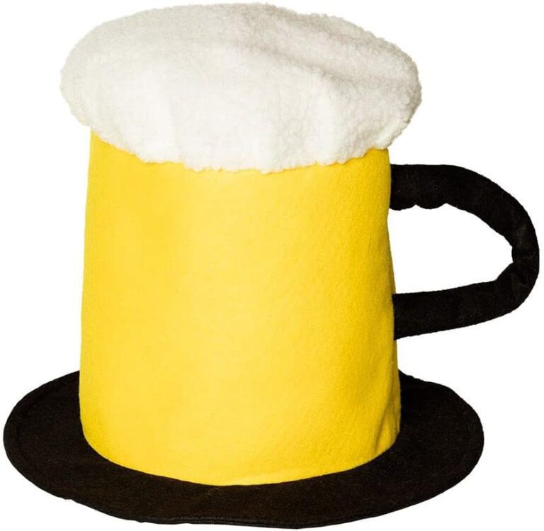 Boland 98996 - Plüsch-Hut in Bierkrug-Design mit Henkel, ideal für Volksfeste, Karneval, Kostümpartys und Junggesellenabschiede
