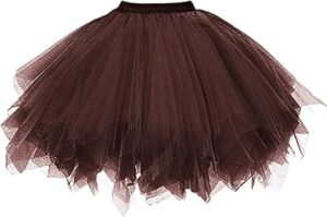 Dressever Damen Tüllrock im 50er Rockabilly Stil - Retro Petticoat Tutu für Cosplay, Prom und Abendkleider
