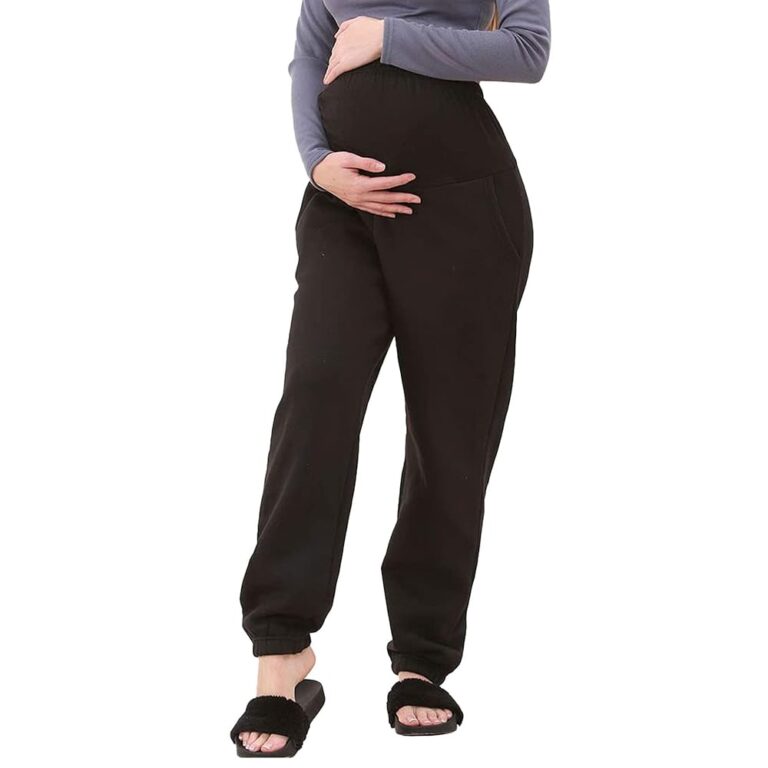 Fancy Dress® Damen Schwangerschafts-Fleece-Jogger, Knöchellang, über dem Bauch, lässige Schwangerschafts-Leggings, bequeme Jogger für Schwangere
