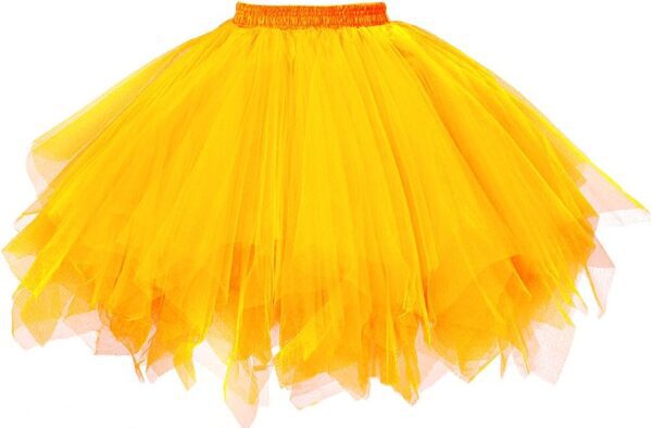 GOOBGS Damen Vintage 50er Ballettrock mit mehreren Schichten - Puffiger Tüll Petticoat im Blasenton