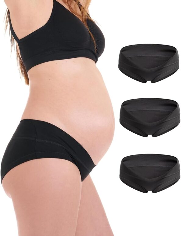 Herzmutter Schwangerschaftsslip - Unterbauch Damenunterwäsche aus Baumwoll-Mix - erhältlich im 1er und 3er Set - 5700