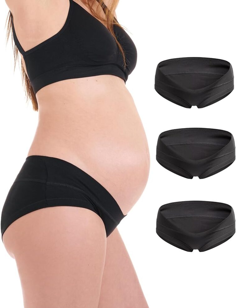 Herzmutter Schwangerschaftsslip - Unterbauch Damenunterwäsche aus Baumwoll-Mix - erhältlich im 1er und 3er Set - 5700