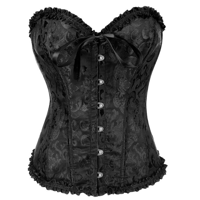 Jecarden Damen Korsett Schwarz - Sexy Unterbrust Corset Top für Frauen, Ästhetisches Schnüren Bustier (XS-6XL)