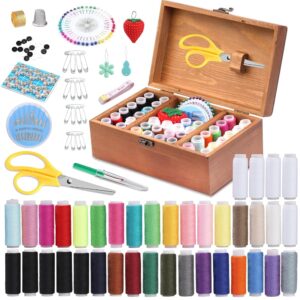 Komplettes Nähset mit 180 Teilen, Nähzubehör und Reparaturtools, Handnähset inklusive Nadel, Fingerhut, Nadelkissen und Knopf für Reisen, Camping und DIY-Projekte