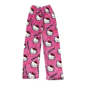 Langärmlige Flanell Pyjamahose für Damen - Komfortable Halloween Schlafanzug-Hose im Kawaii Anime Stil für Frauen, ideal für entspannte Nächte