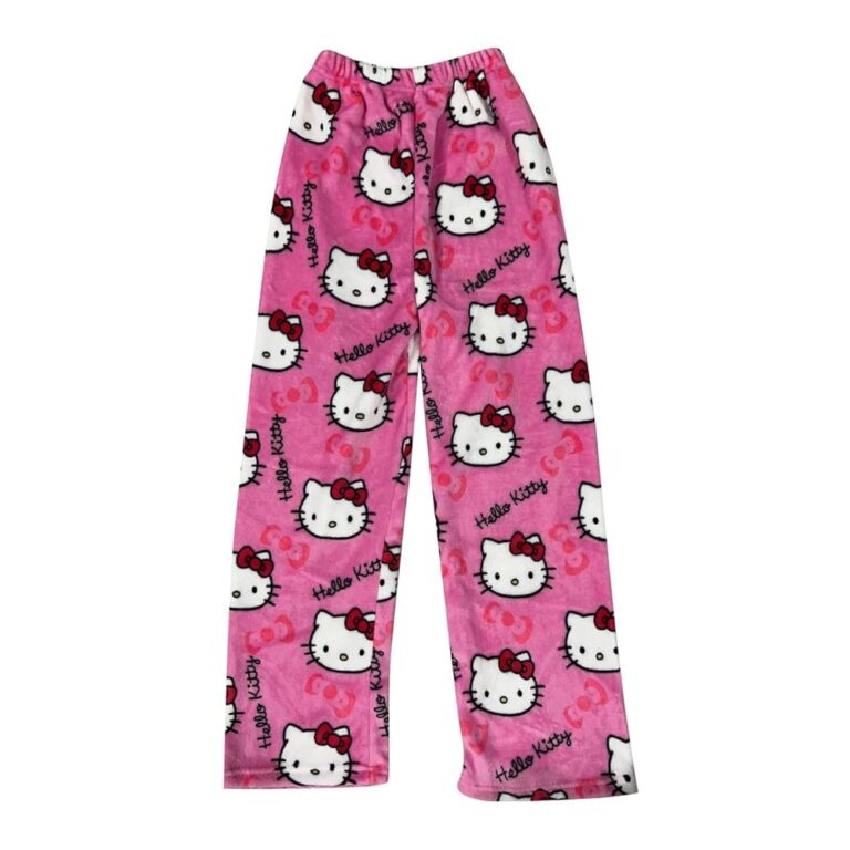 Langärmlige Flanell Pyjamahose für Damen - Komfortable Halloween Schlafanzug-Hose im Kawaii Anime Stil für Frauen, ideal für entspannte Nächte