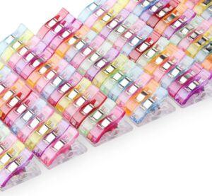 Nähclips, 100 Stück bunte Kunststoffklammern – Nähzubehör für Quilten, Einbinden, Näharbeiten sowie Stricken und Häkeln